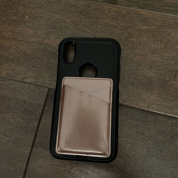 COPY - Black otter box case with pink credit card holder on back - Picture 2 of 2